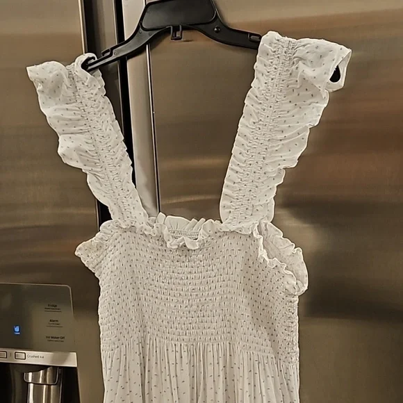 💕HILL HOUSE💕 The Ellie Nap Dress ~ White with Blue Swiss Dots Large - Picture 9 of 12